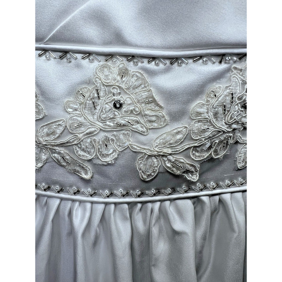 Wedding Dress Fit & Flare Empire Waist Spaghetti Strap Sequin Beaded Waist - Picture 6 of 8